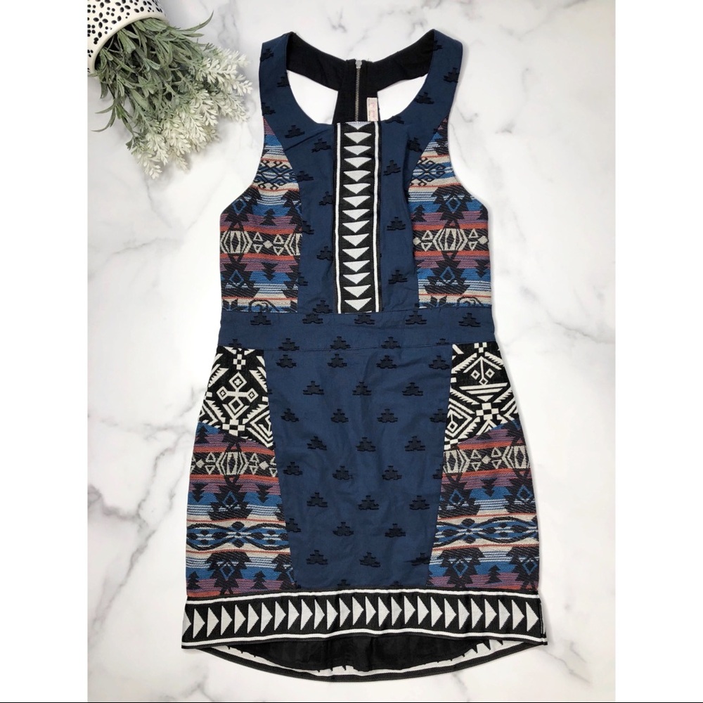 Free People Aztec Tribal Tapestry Print Dress